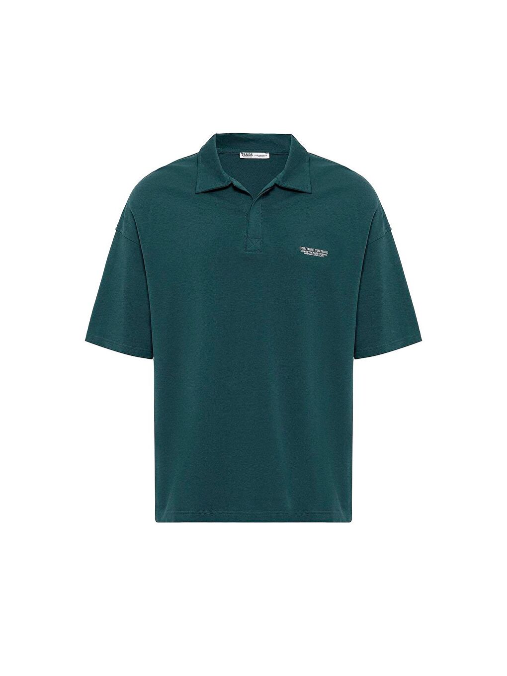 Polo Yaka Oversize Tişört Petrol-1