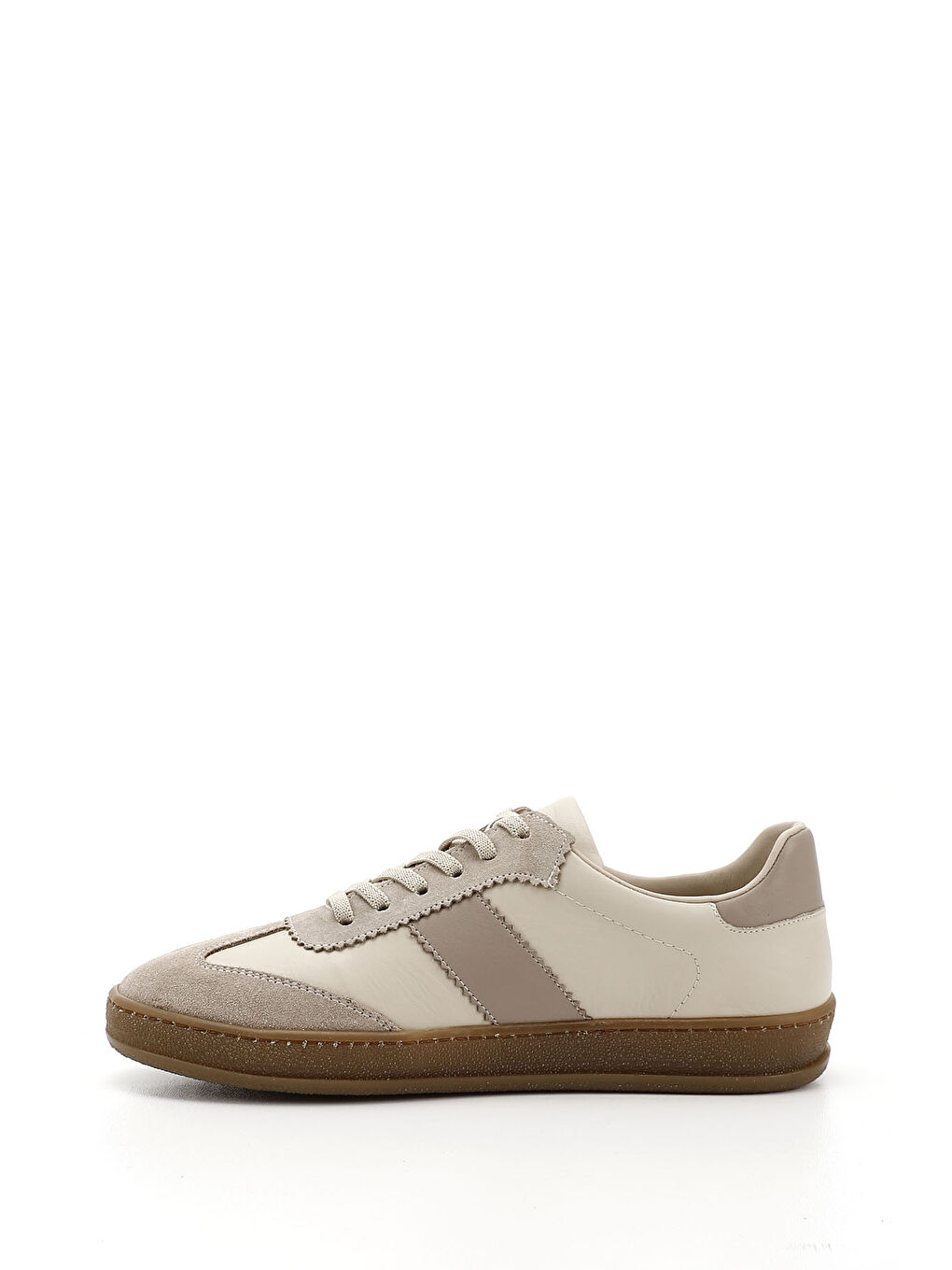 Bej Kadın BEJ-CAMEL Bağcıklı Hakiki Deri Sneaker-2