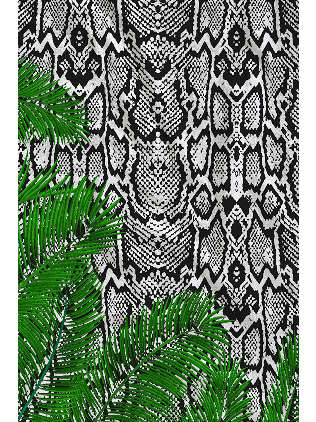 Yeşil Siyah Etnik Desenli 70x150 Cm Dijital Baskılı Plaj Ve Banyo Havlusu-1