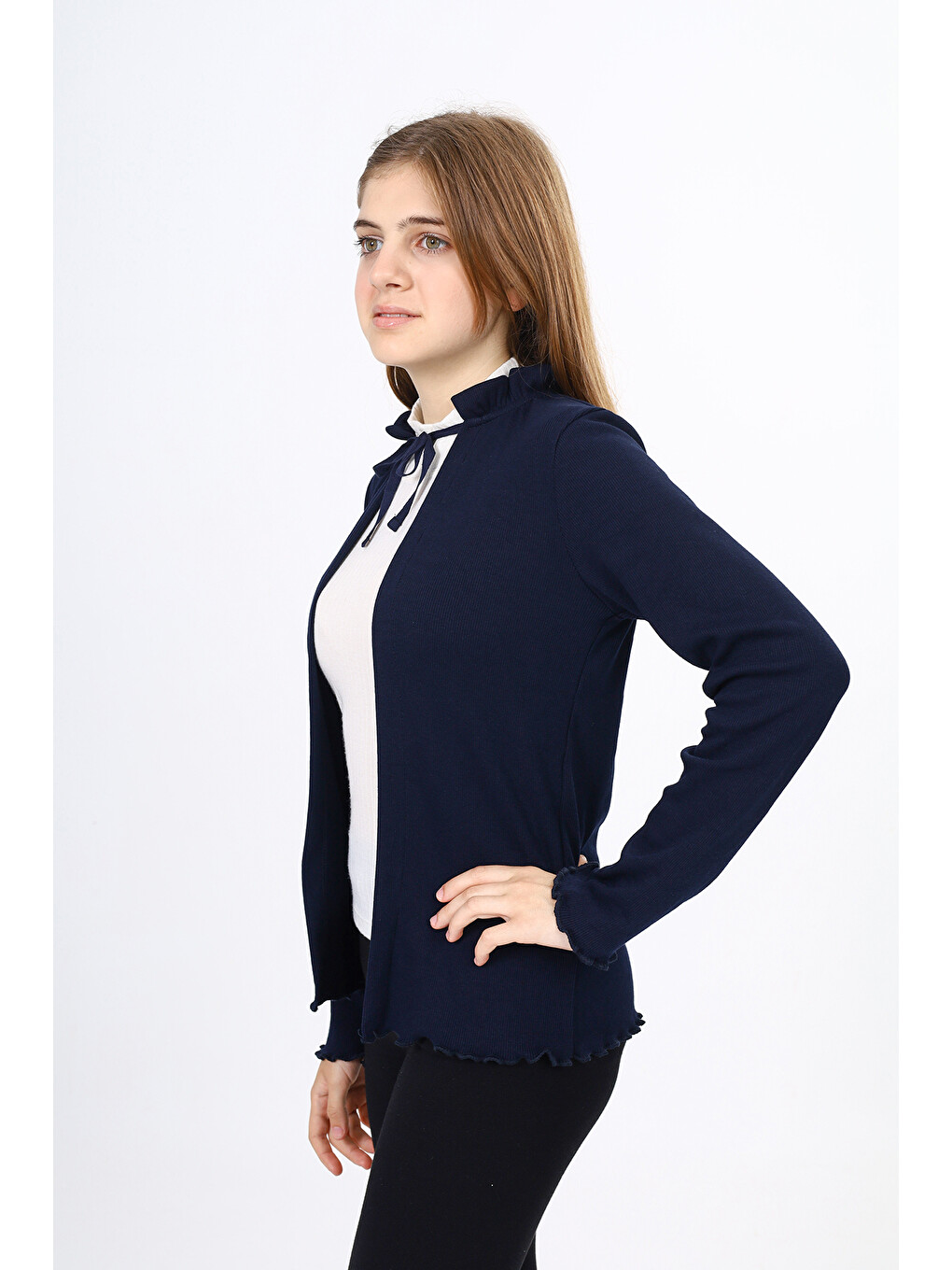 Lacivert Kız Çocuk Okul Hırka-1
