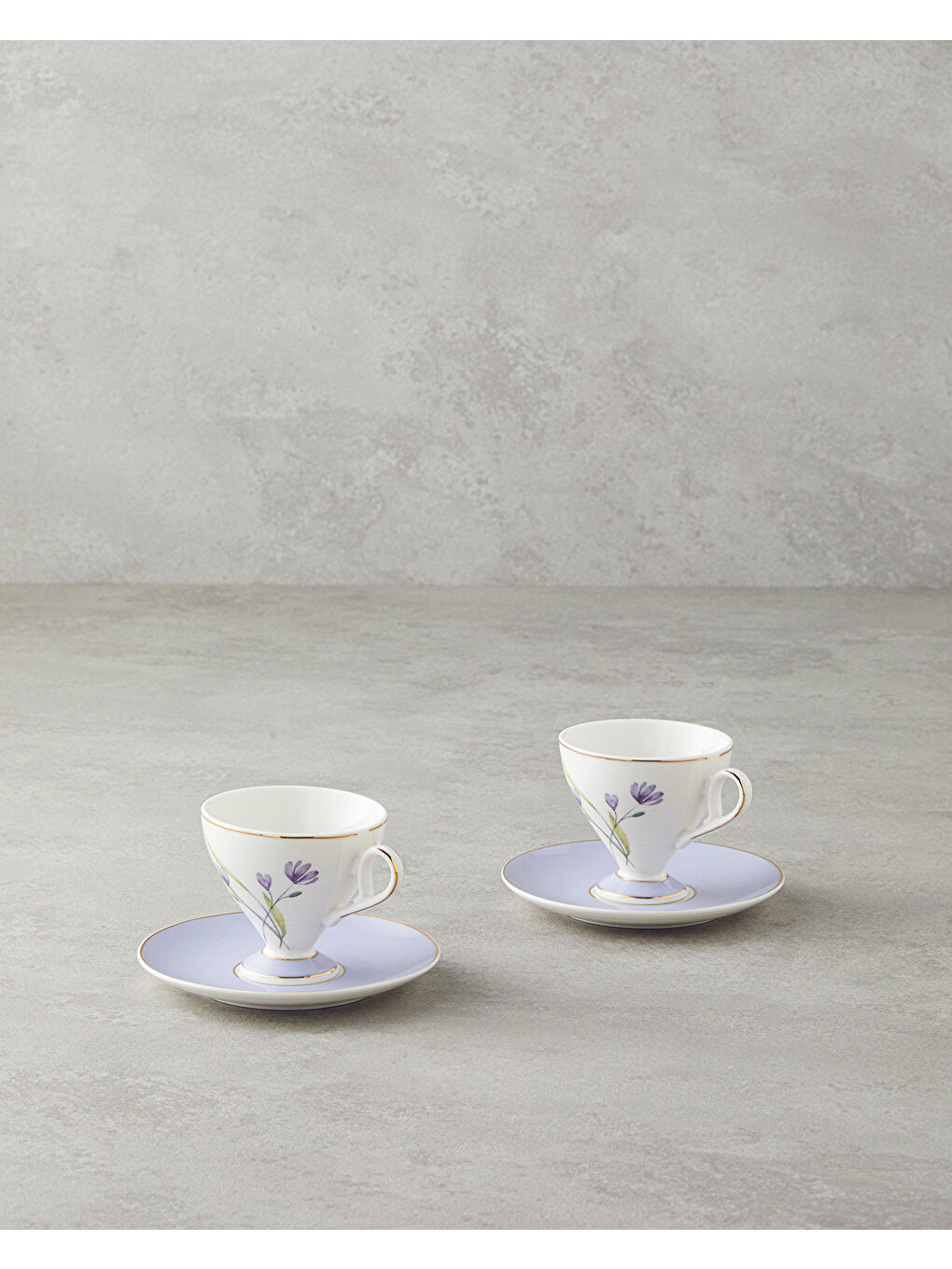 Valentina New Bone China 4 Parça 2 Kişilik Kahve Fincan Takımı 80 ml Lila