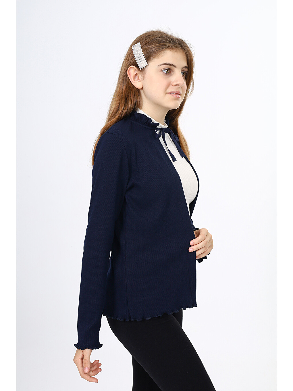 Lacivert Kız Çocuk Okul Hırka-3