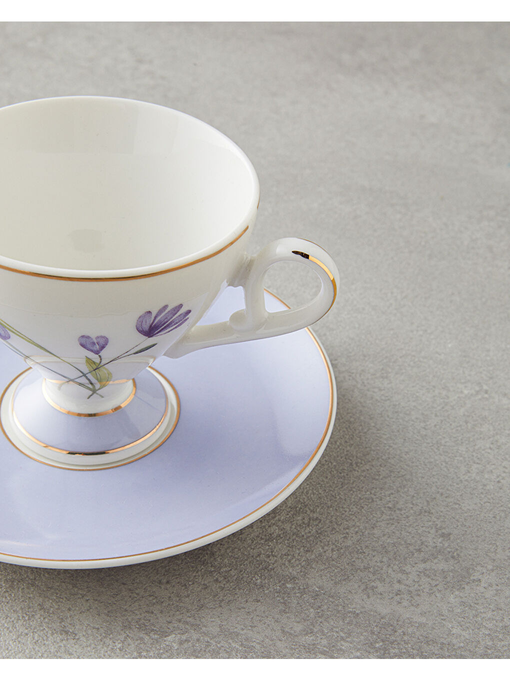 Valentina New Bone China 4 Parça 2 Kişilik Kahve Fincan Takımı 80 ml Lila-3