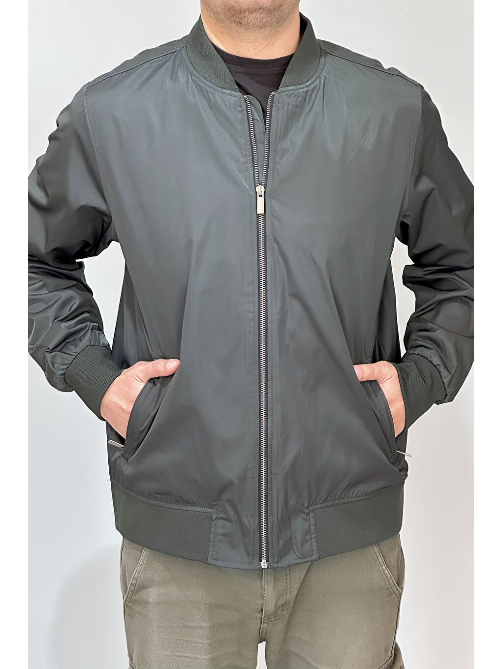 Erkek Kolej Yaka Mevsimlik Ceket Tek Üst REU-9127 Haki-1