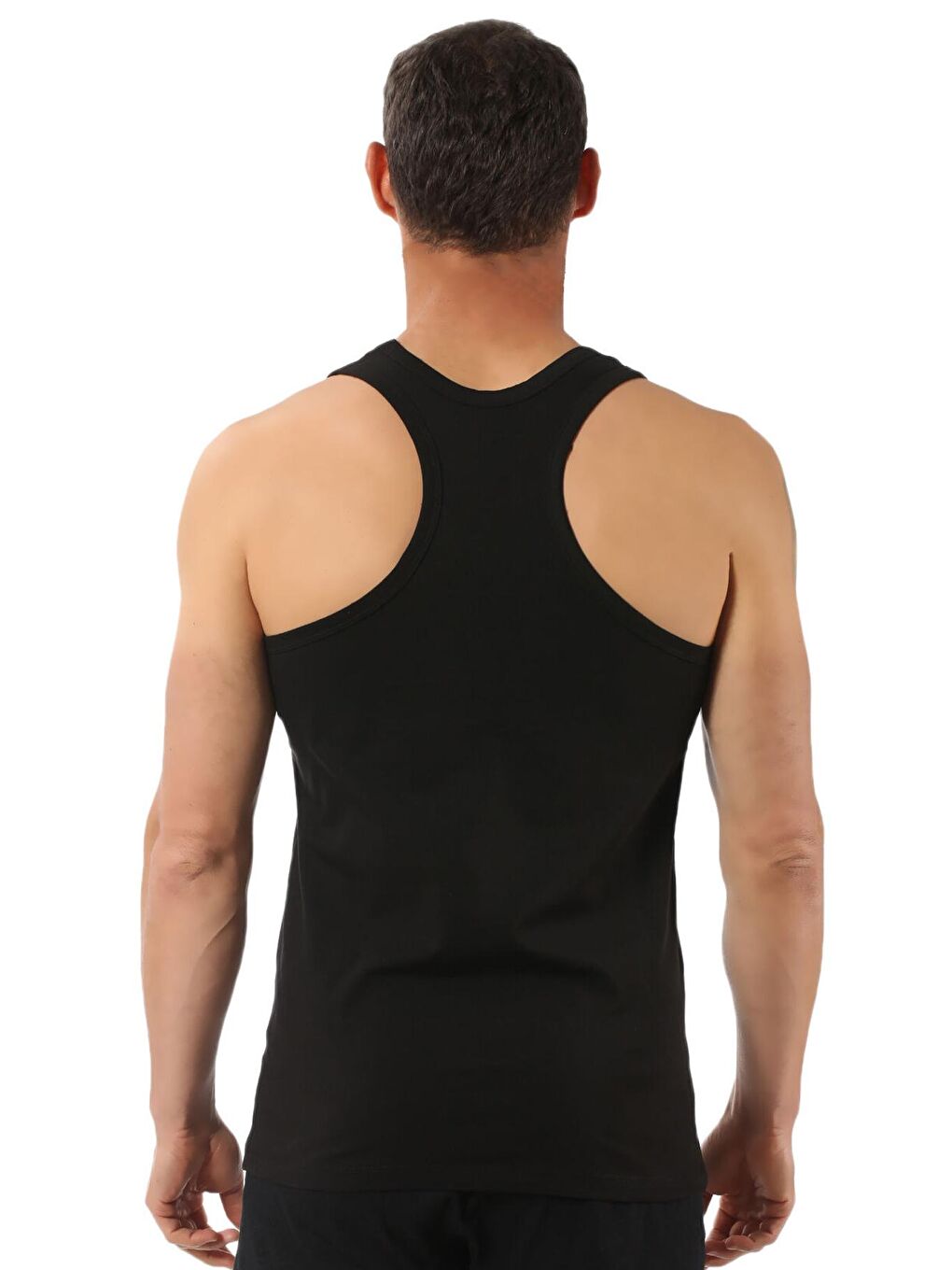 Siyah Erkek Pamuklu Likralı Süprem Esnek Rahat Sırtı Çapraz Sporcu Rambo Atlet-1