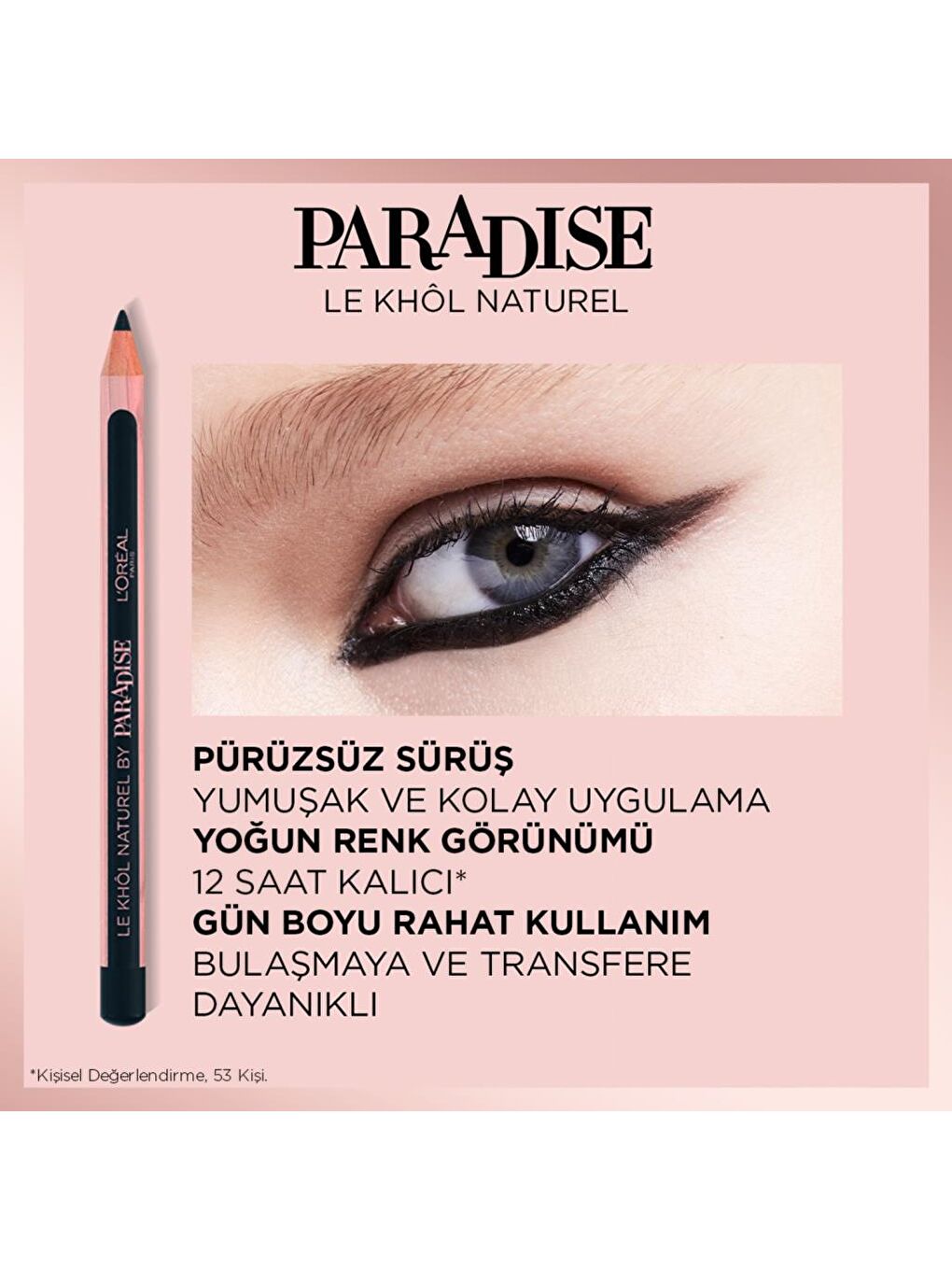 L'Oreal Paris Siyah Paradise Le Khol Siyah Göz Kalemi 101 Midnight Black - 3