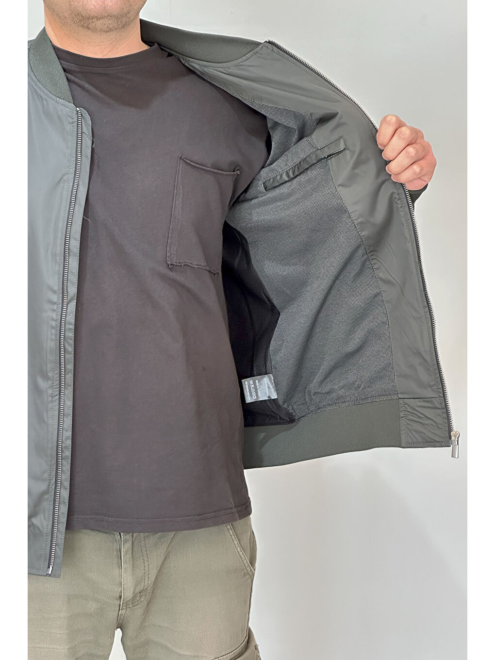 Erkek Kolej Yaka Mevsimlik Ceket Tek Üst REU-9127 Haki-2