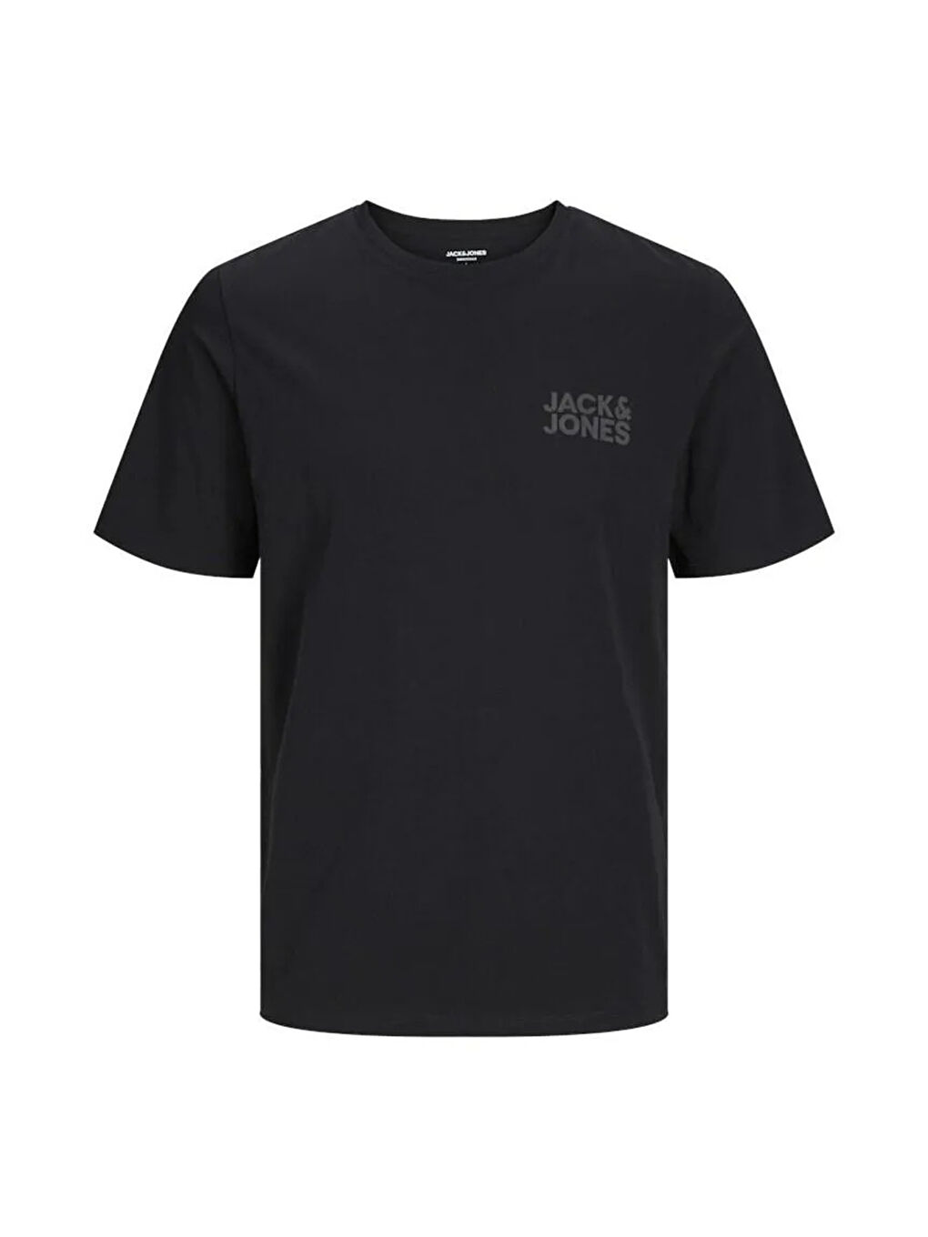 Siyah Baskılı Büyük Beden Esnek ve Yumuşak Pamuklu Jjecorp Erkek T Shirt 12158505-2