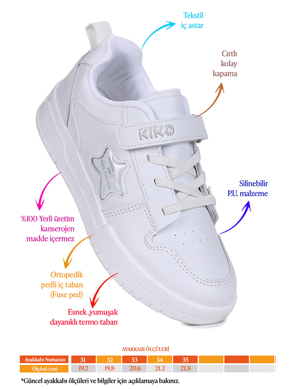 Beyaz Sand Cırtlı Erkek Çocuk Spor Ayakkabı-1