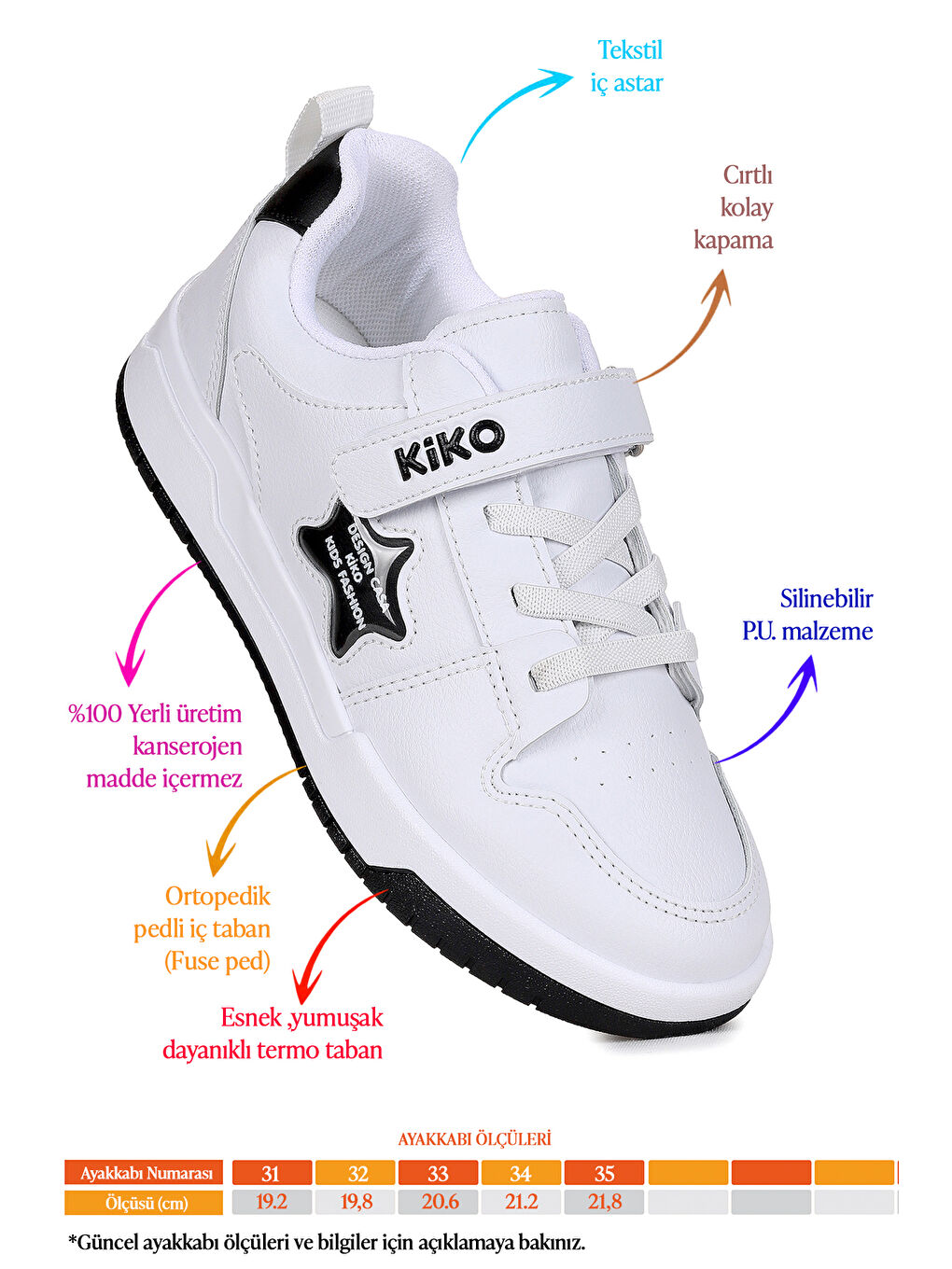 Beyaz Sand Cırtlı Erkek Çocuk Spor Ayakkabı-1