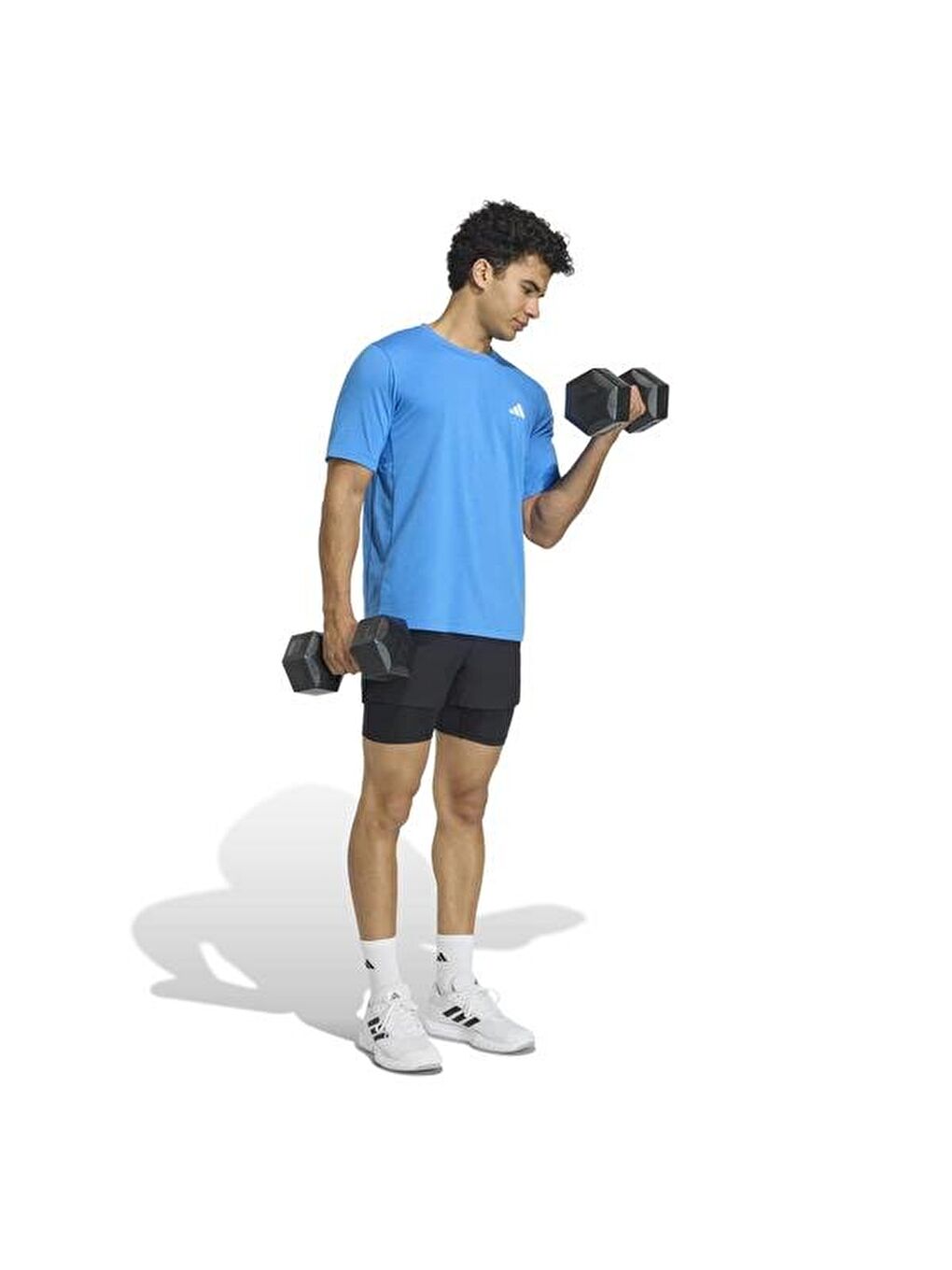 Workout Essentials Feelready Erkek Mavi Yuvarlak Yaka Tişört-3