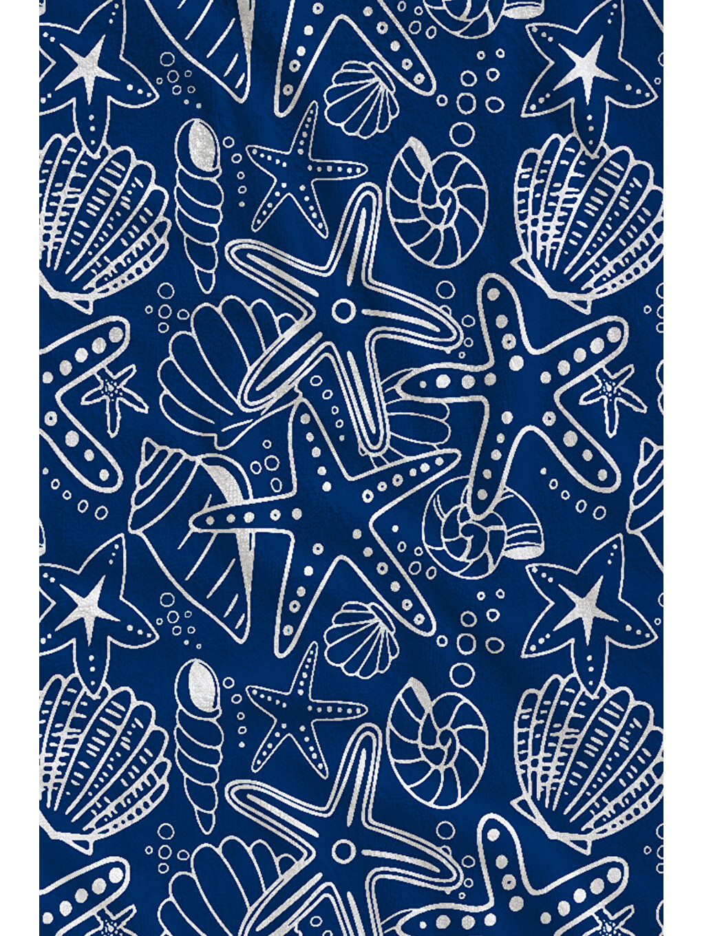Lacivert Deniz Canlıları Çizim Desenli 70x150 Cm Dijital Baskılı Plaj Ve Banyo Havlusu-1