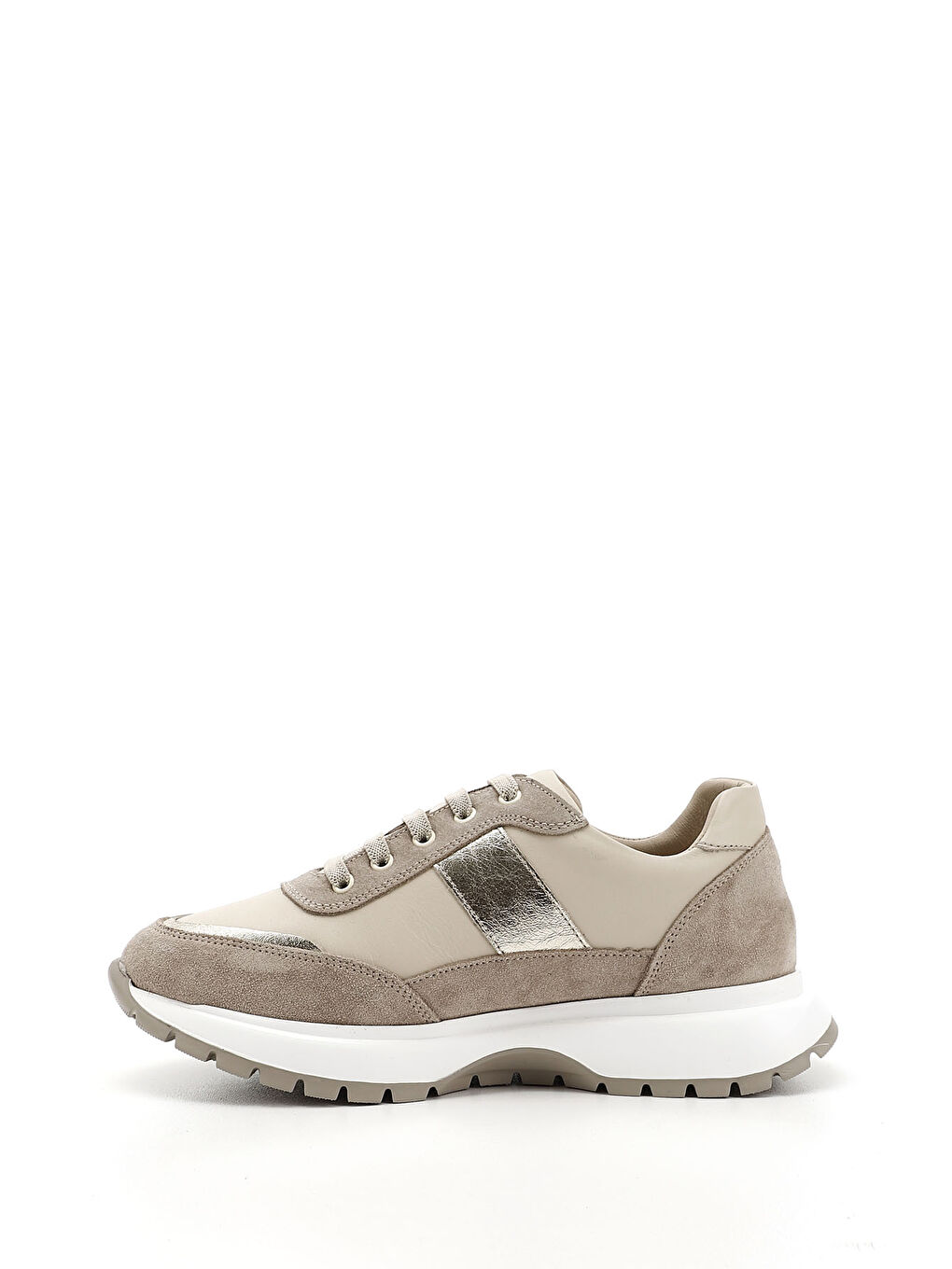 Bej Kadın BEJ-CAMEL Lastik Bağcıklı Hakiki Deri Sneaker-2