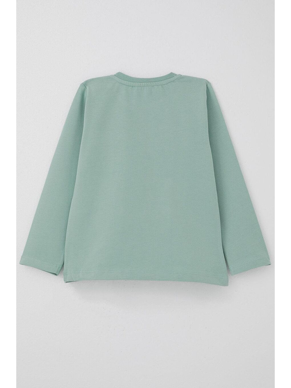 Erkek Bebek Uzun Kollu Tişört Cool Yazı Armalı Cepli Mint Yeşili (9 Ay-3 Yaş)-1