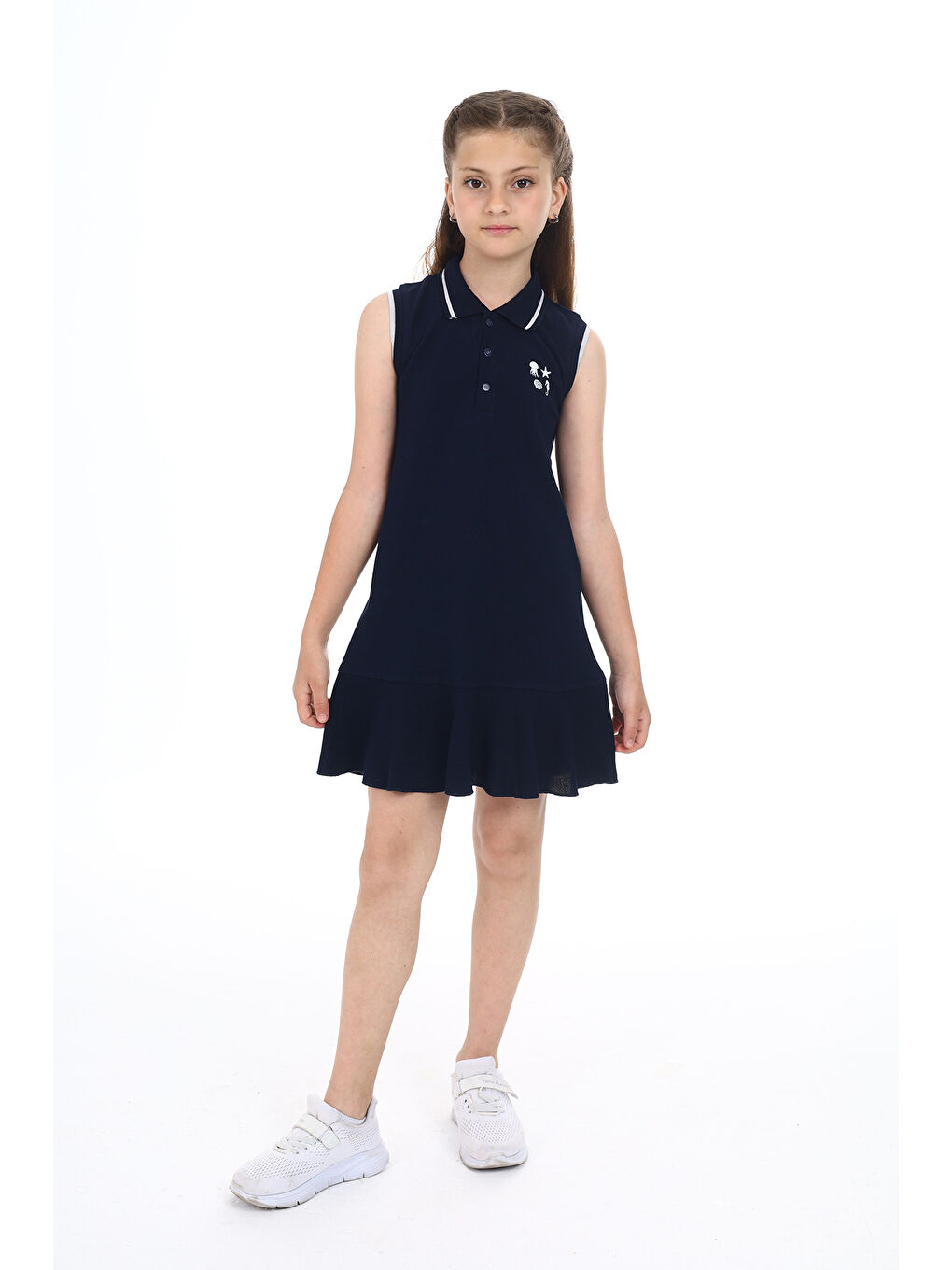 Lacivert Kız Çocuk Elbise