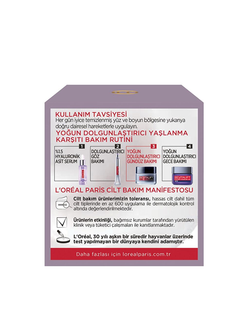 L'Oreal Paris Şeffaf Revitalift Filler Yoğun Dolgunlaştırıcı Yaşlanma Karşıtı Gündüz Kremi 50ml - Hyaluronik Asit - 3