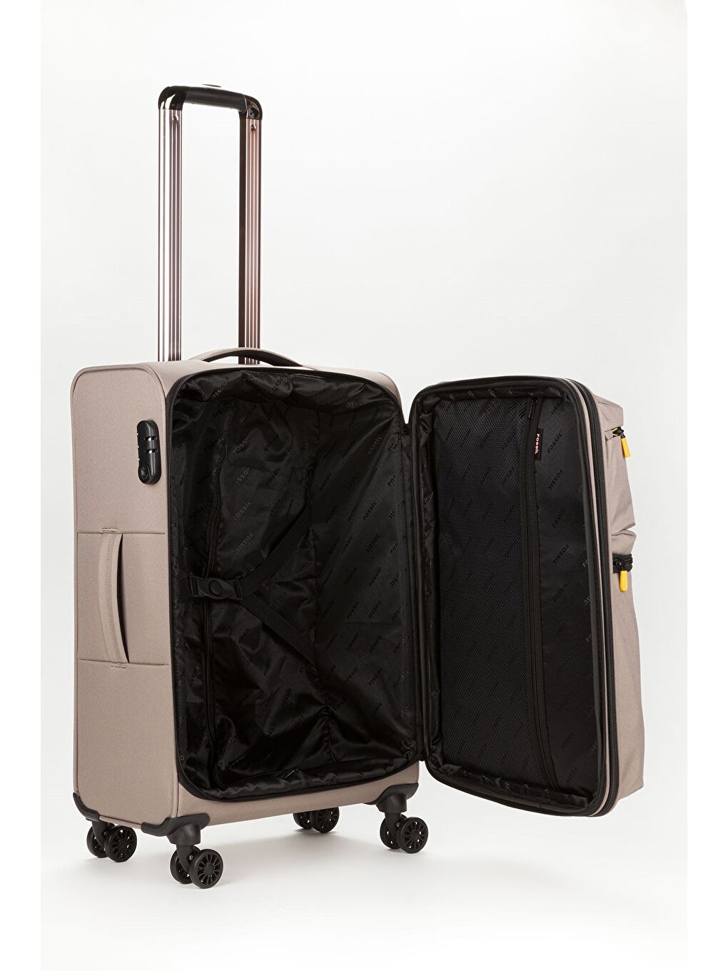 Bej Unisex Mavi Hafif Ultra Light Lüx Kumaş Orta Boy Valiz-3