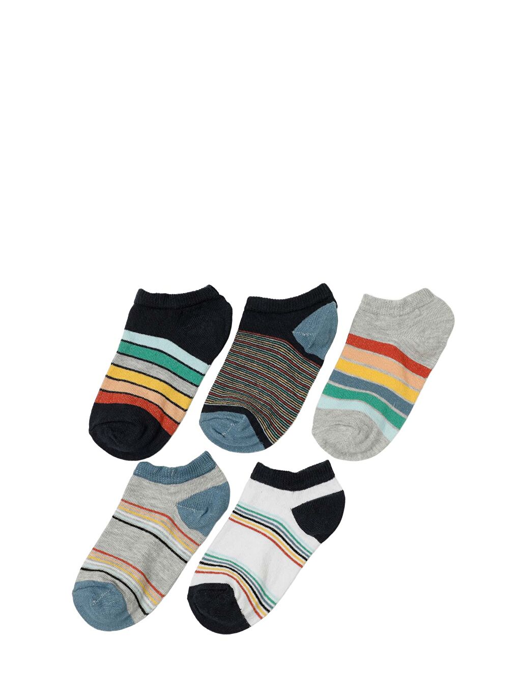 Gri CLR LINE 5 LI PTK-B 5PR GRI MULTI Erkek Çocuk 5'li Patik Çorap