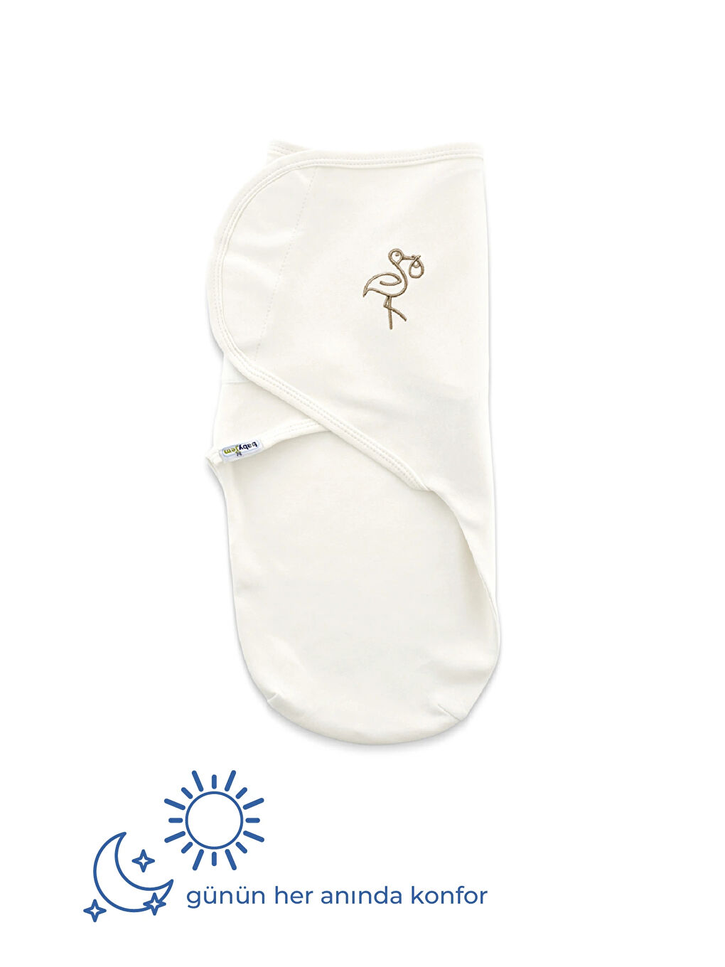 İnterlok Pamuklu Bebek Kundak Ekru-2