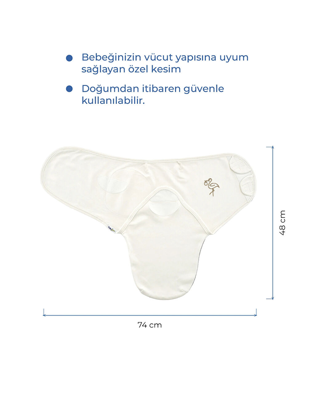 İnterlok Pamuklu Bebek Kundak Ekru-4