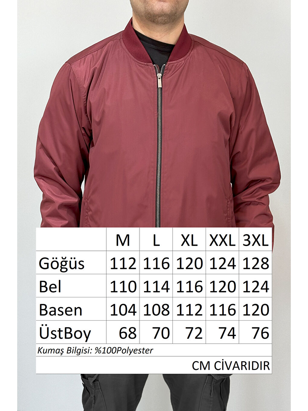 Erkek Kolej Yaka Mevsimlik Ceket Tek Üst REU-9127 Bordo-3