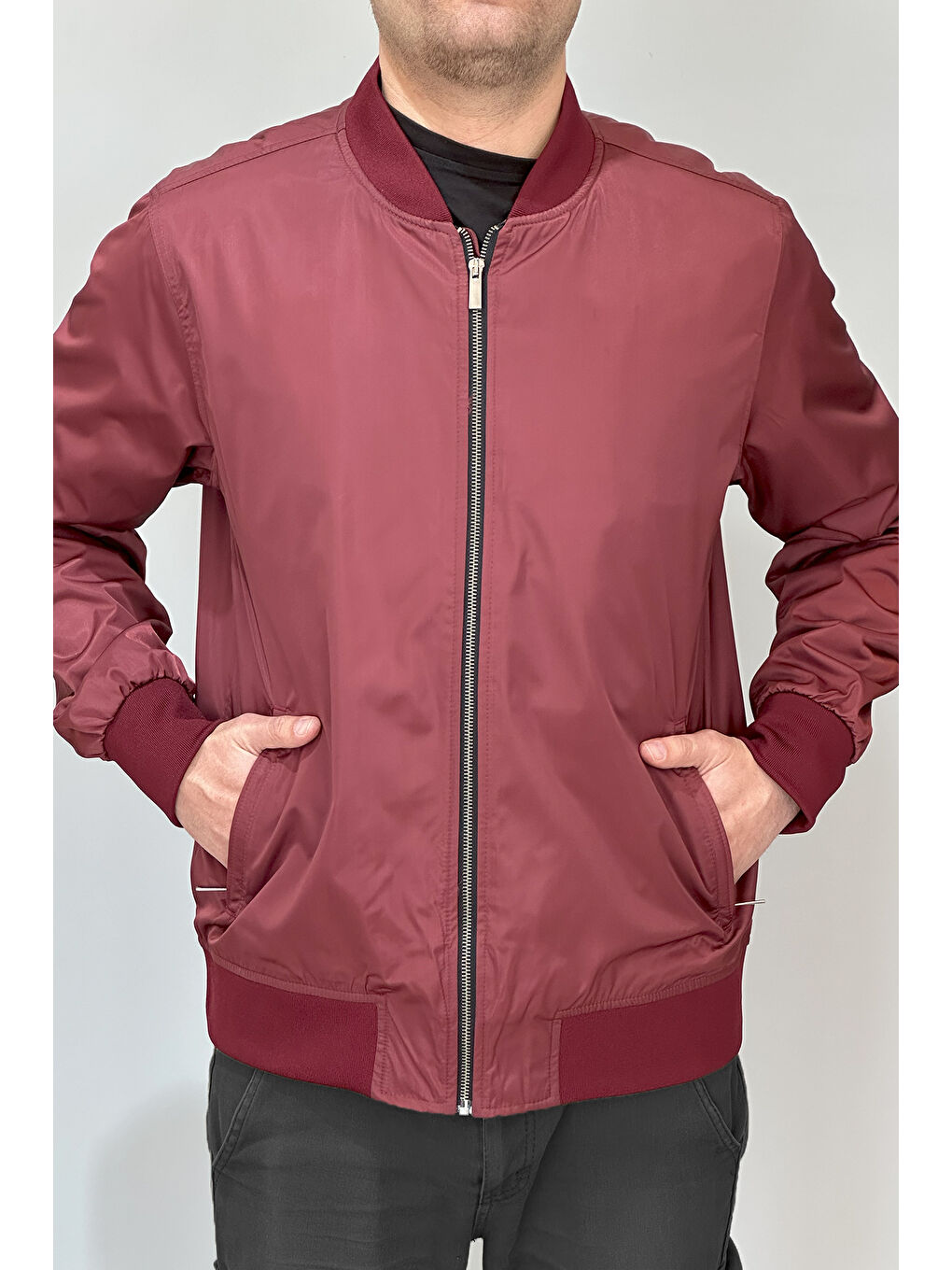 Erkek Kolej Yaka Mevsimlik Ceket Tek Üst REU-9127 Bordo-4