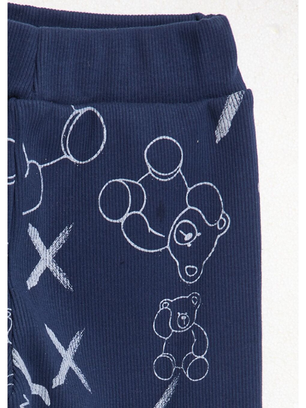 Karışık 5'li Paket Ayıcık Baskılı Bebek Fitilli Jogger Eşofman Altı-2