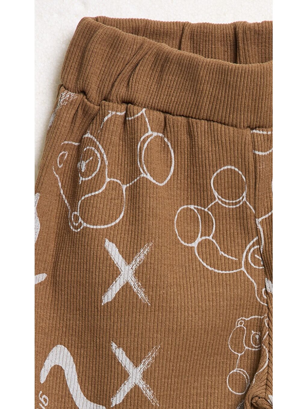 Karışık 5'li Paket Ayıcık Baskılı Bebek Fitilli Jogger Eşofman Altı-4