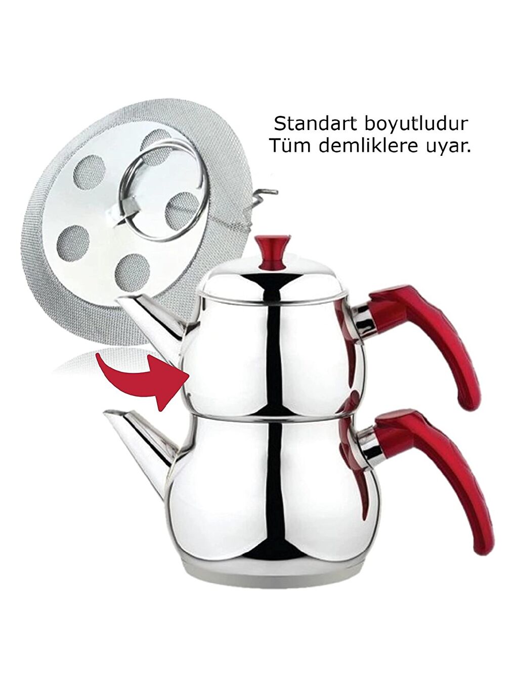 Gri Demlikiçi Çelik Çay Süzgeçi (G-139) 5 Adet-3