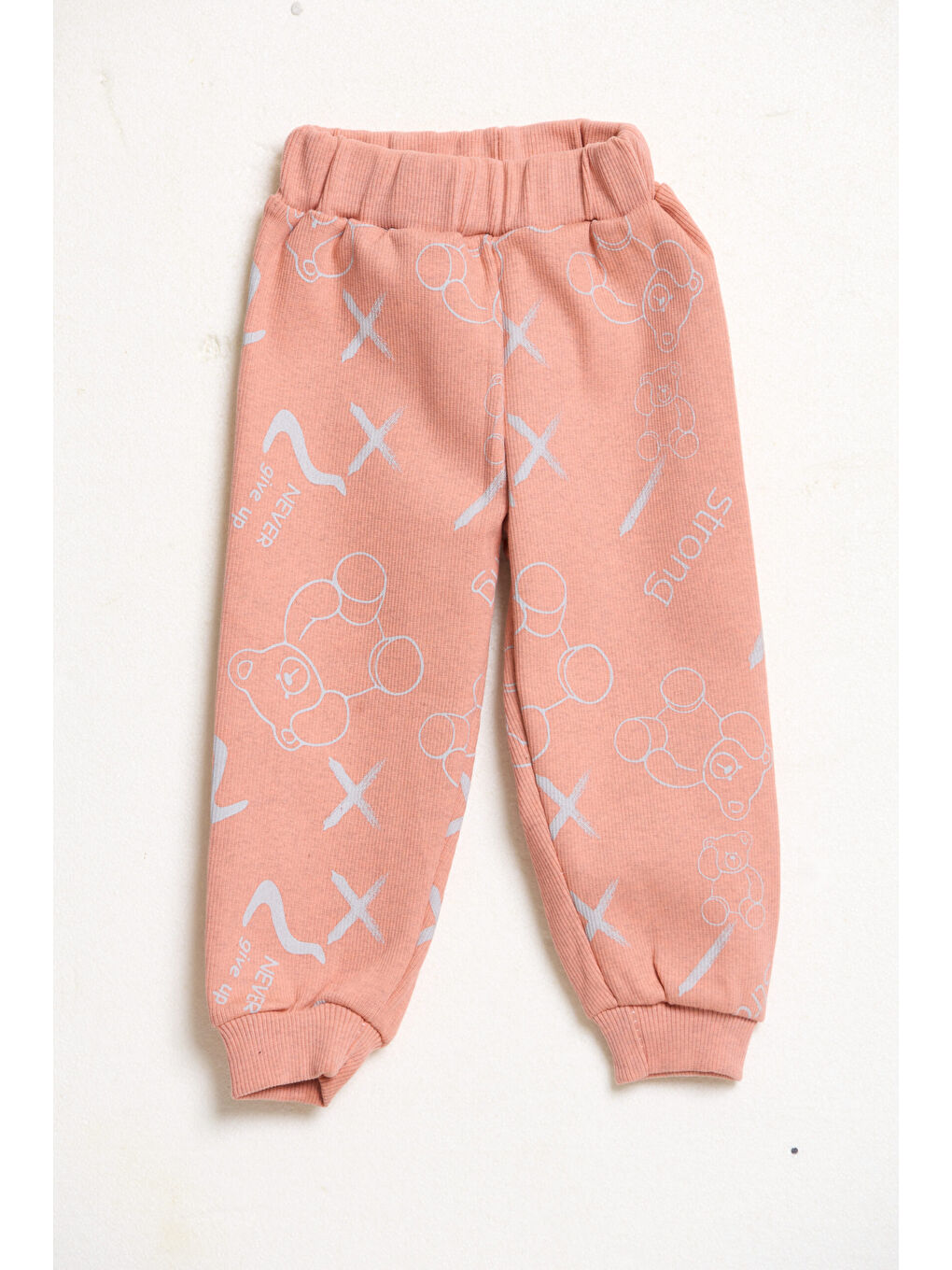 Karışık 5'li Paket Ayıcık Baskılı Bebek Fitilli Jogger Eşofman Altı-5