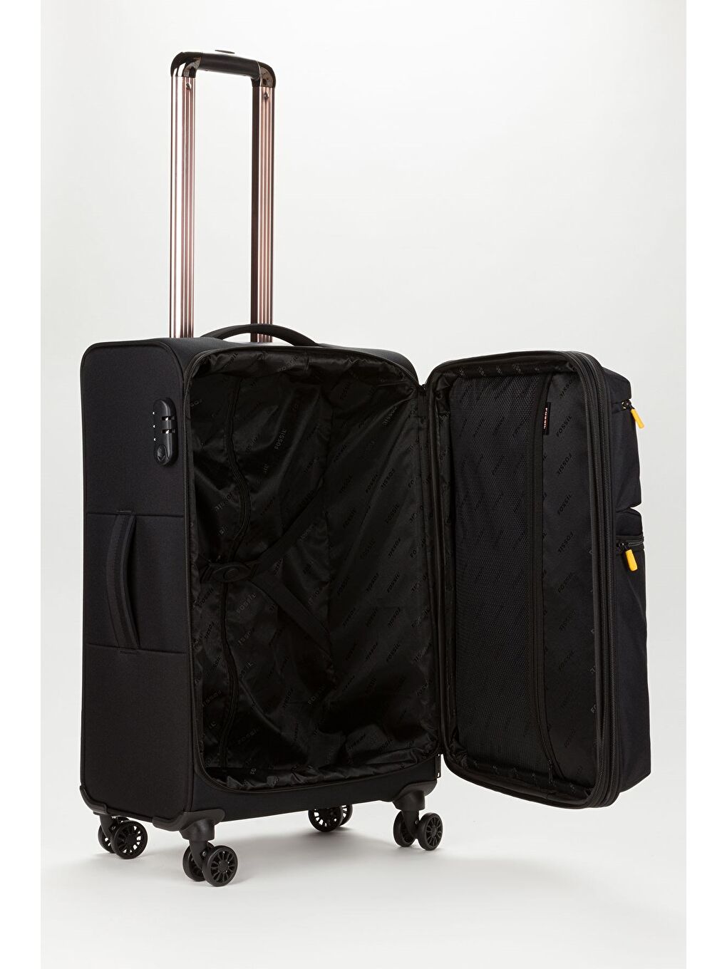 Siyah Unisex Vizon Hafif Ultra Light Lüx Kumaş Büyük Boy Valiz-3