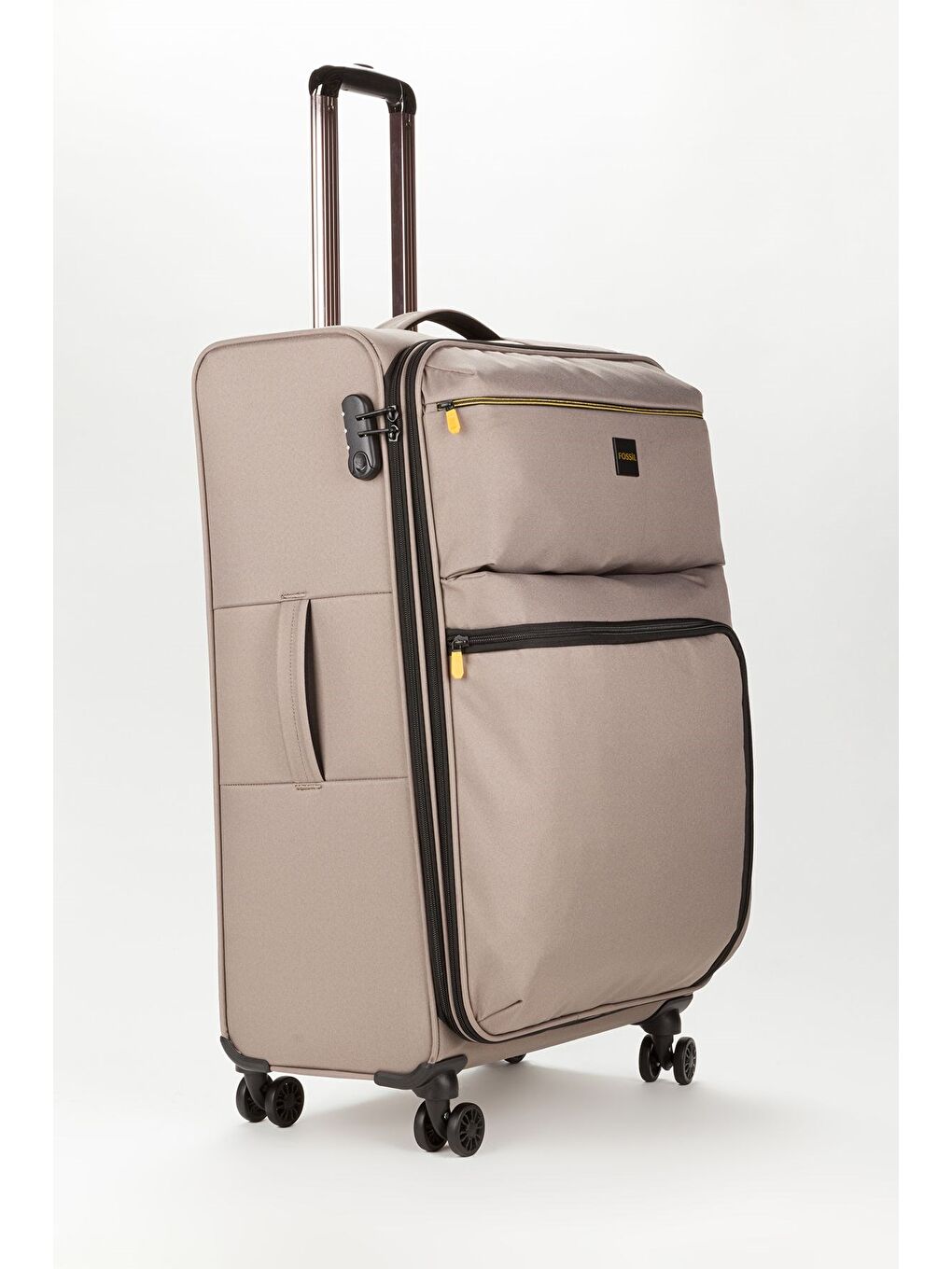 Bej Unisex Vizon Hafif Ultra Light Lüx Kumaş Büyük Boy Valiz-1