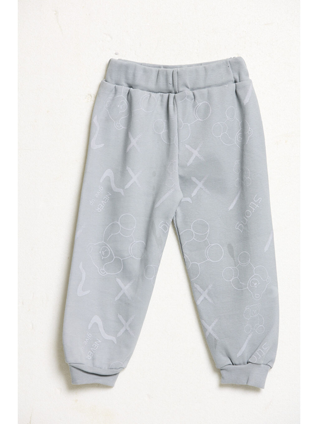 Karışık 5'li Paket Ayıcık Baskılı Bebek Fitilli Jogger Eşofman Altı-9