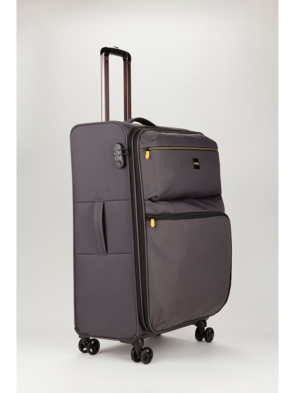 Gri Unisex Vizon Hafif Ultra Light Lüx Kumaş Büyük Boy Valiz-1