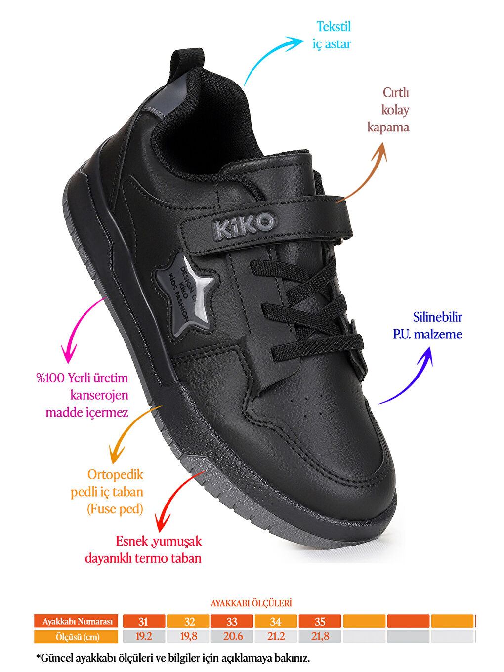 Siyah Sand Cırtlı Erkek Çocuk Spor Ayakkabı-1