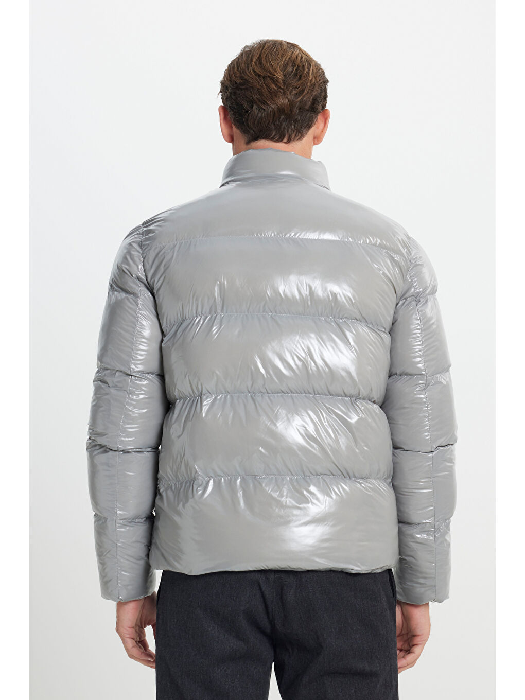 Erkek Antrasit Standart Fit Soğuk Geçirmez Casual Mont-7