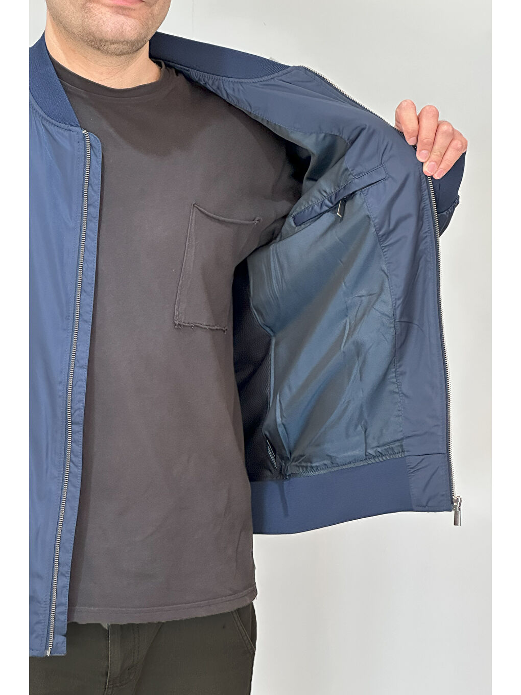 Erkek Kolej Yaka Mevsimlik Ceket Tek Üst REU-9127 Lacivert-1