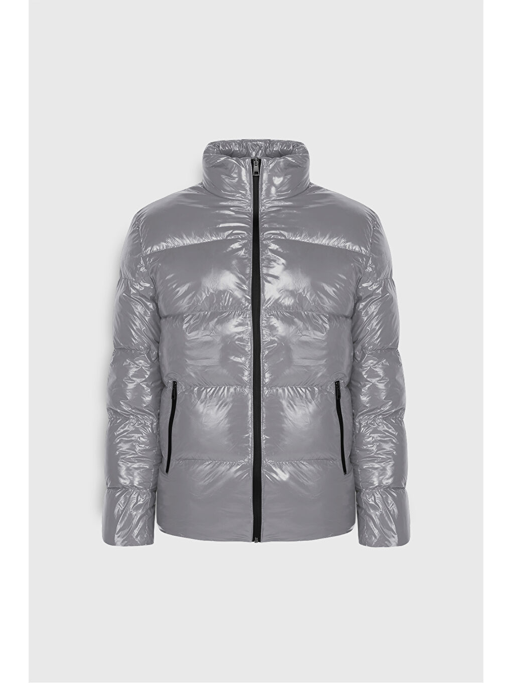 Erkek Antrasit Standart Fit Soğuk Geçirmez Casual Mont-8