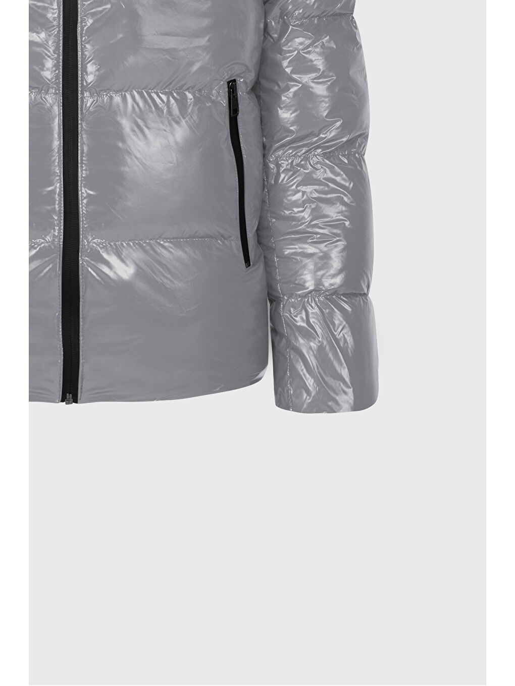 Erkek Antrasit Standart Fit Soğuk Geçirmez Casual Mont-10