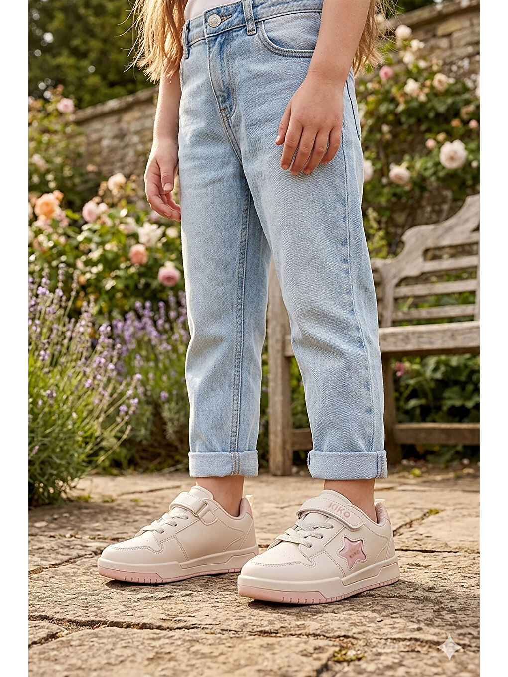 Bej Sand Cırtlı Kız Çocuk Spor Ayakkabı-2