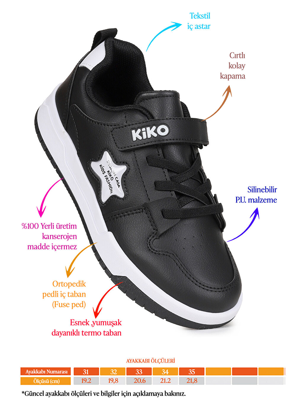 Siyah Sand Cırtlı Erkek Çocuk Spor Ayakkabı-1