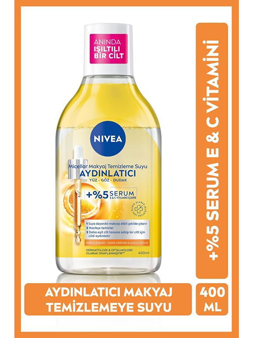 NIVEA Şeffaf Aydınlatıcı Micellar Makyaj Temizleme Suyu 400 ml