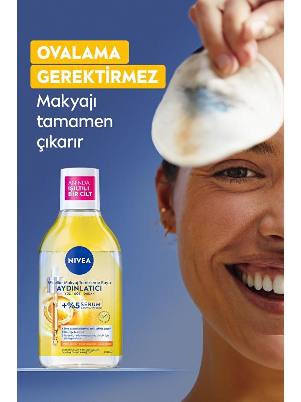 NIVEA Şeffaf Aydınlatıcı Micellar Makyaj Temizleme Suyu 400 ml - 1