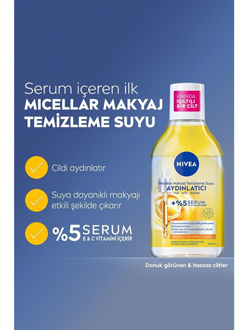 NIVEA Şeffaf Aydınlatıcı Micellar Makyaj Temizleme Suyu 400 ml - 2