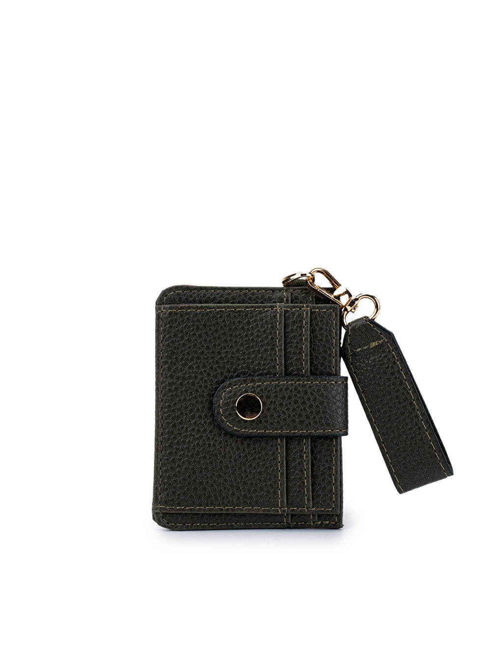 Yeşil Suni Deri Kadın Kartlık Haki MN100-1