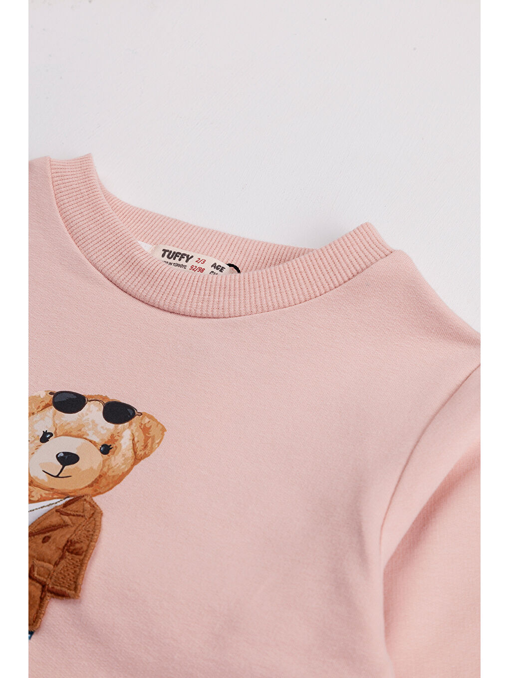 MİSSTUFFY Pembe Kız Çocuk 2'li Paket Basic Sweatshirt - 3