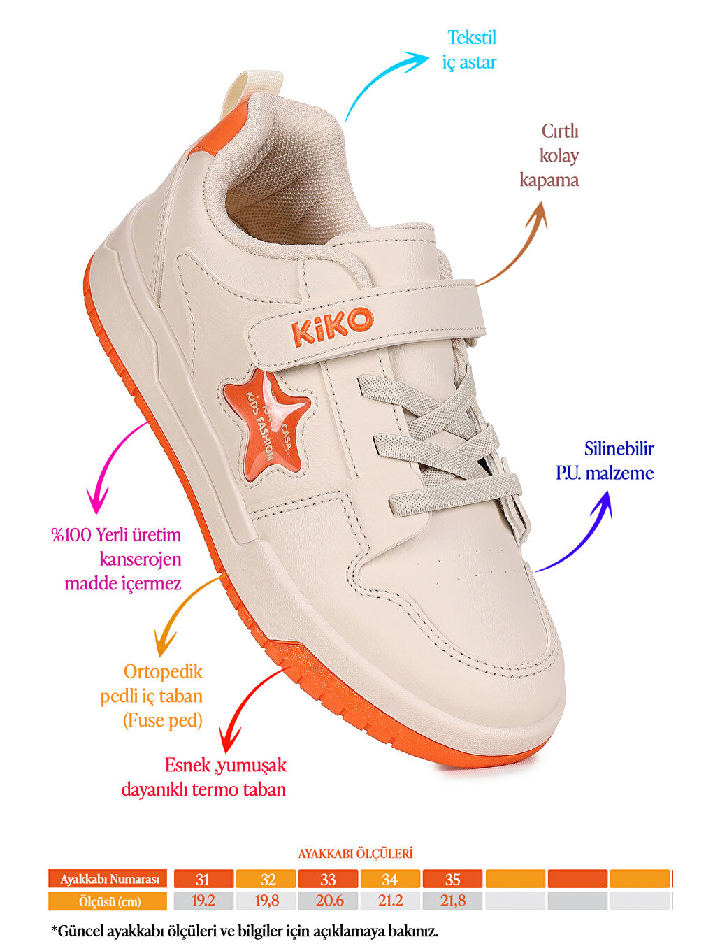 Bej Sand Cırtlı Erkek Çocuk Spor Ayakkabı-1