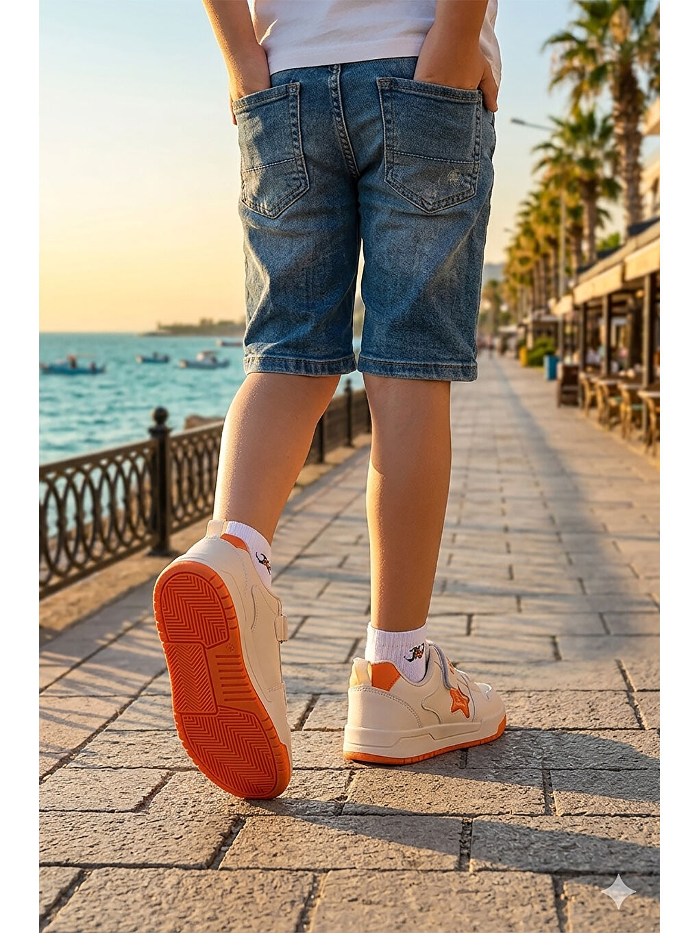 Bej Sand Cırtlı Erkek Çocuk Spor Ayakkabı-2