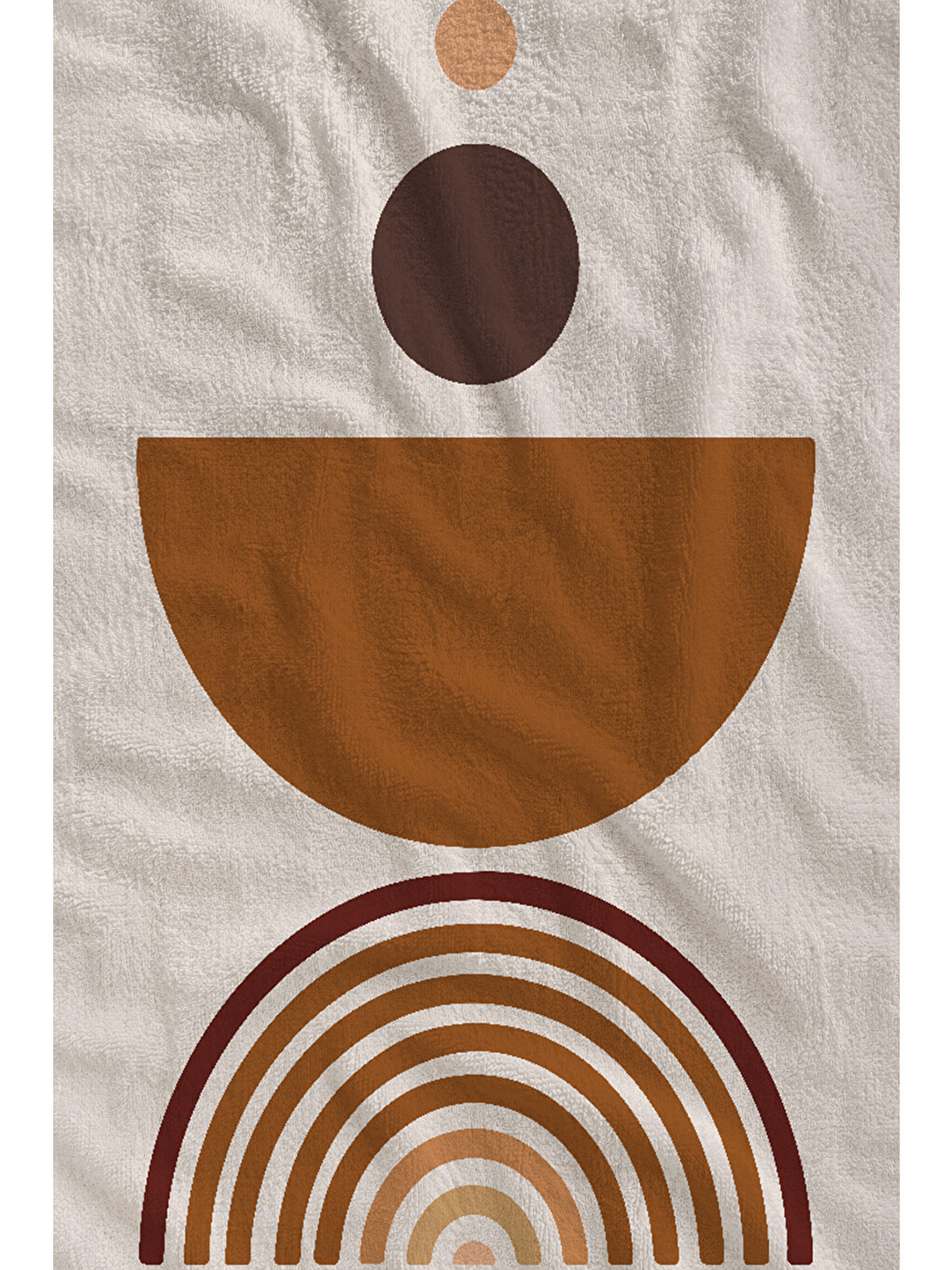 Beyaz Terracotta Bohem Desenli 70x150 Cm Dijital Baskılı Plaj Ve Banyo Havlusu-1