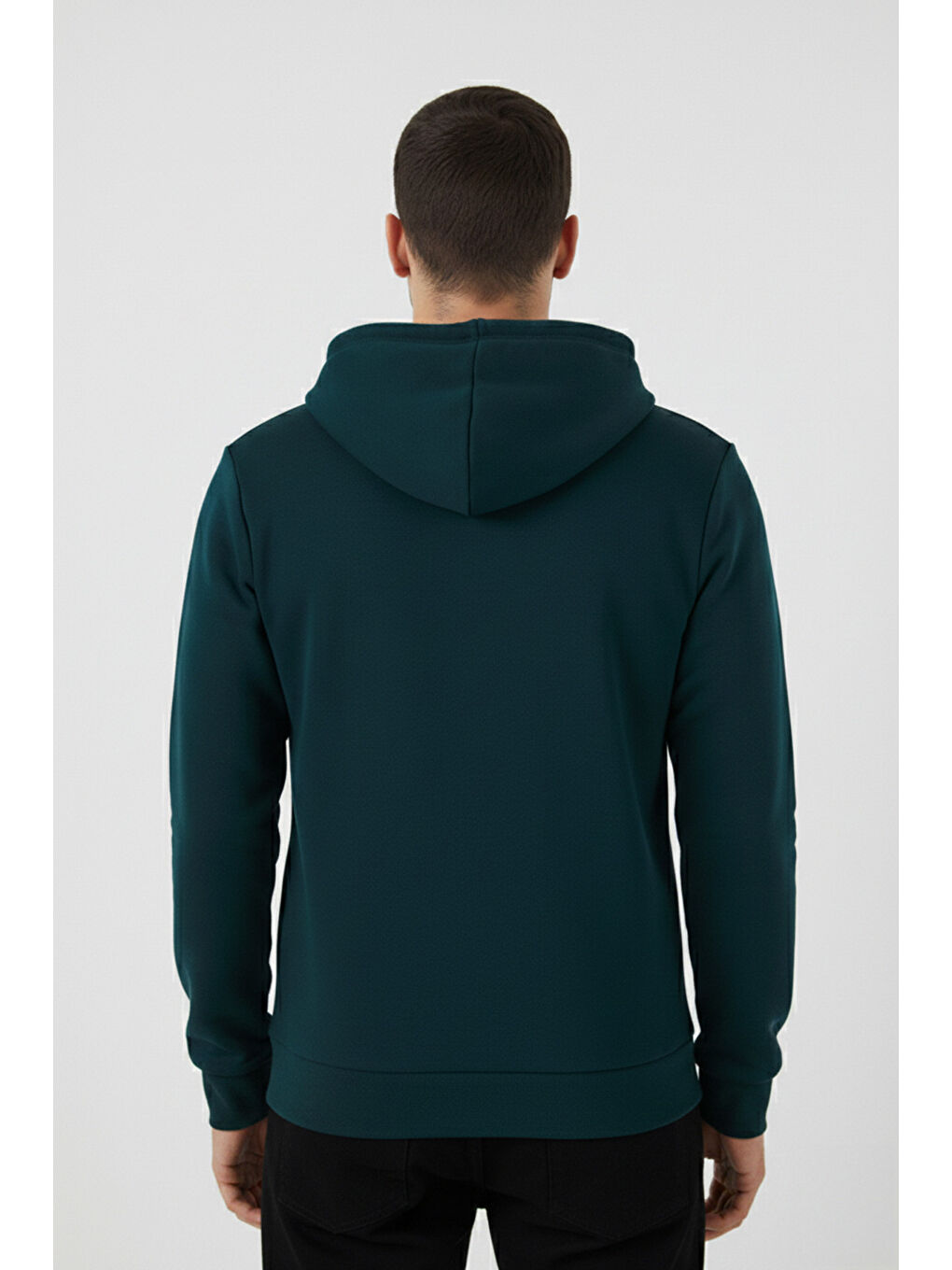 Petrol Kanguru Cepli Fermuarlı Kapüşon Yaka Slim Fit Erkek Sweat 575707-6